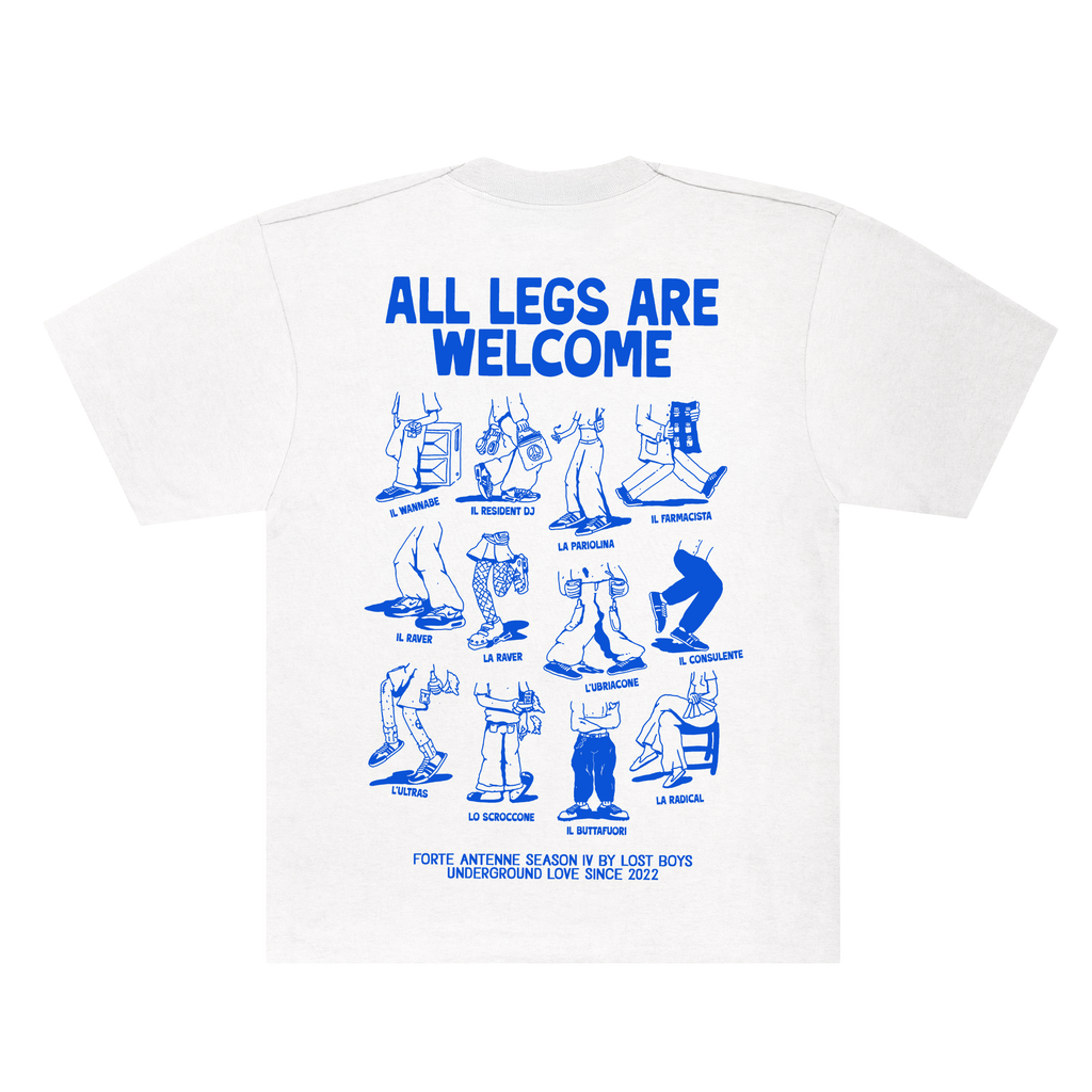 "All legs are welcome" tee